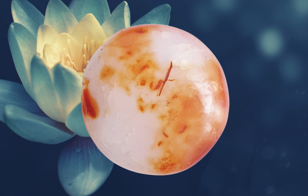 Carnelian crystal for self worth at the taurus full moon lunar eclipse, 28th October, 2023