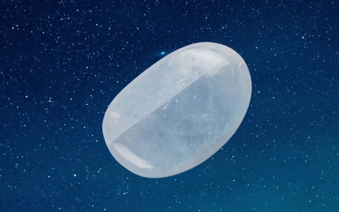 Celestite crystal to help create prayer flags at the Gemini new moon on the 6th June, 2024