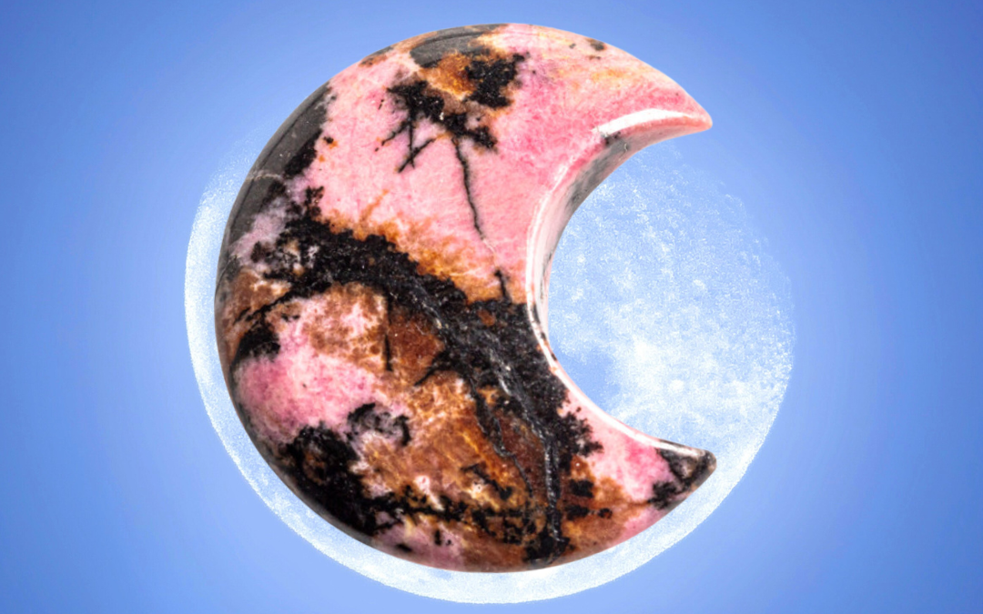 rhodonite crystal for the libra new moon solar eclipse October 2nd 2024