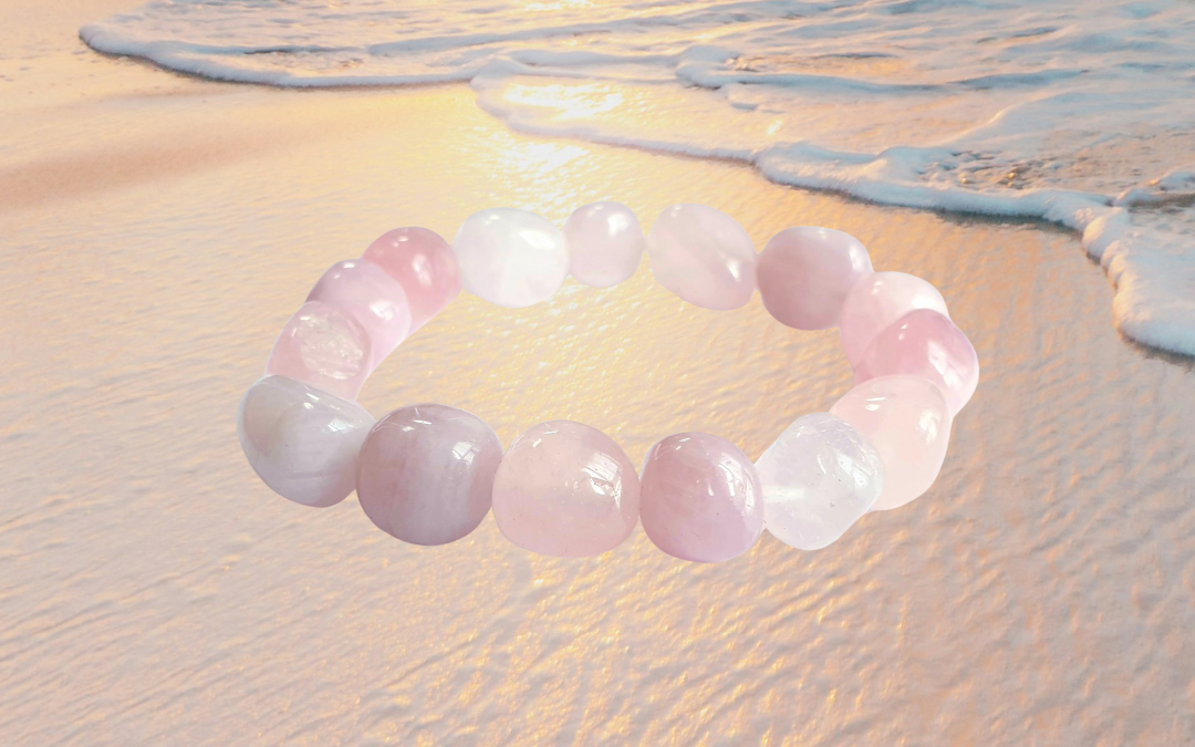 rose quartz Aries full moon inner child healing ivory gloss